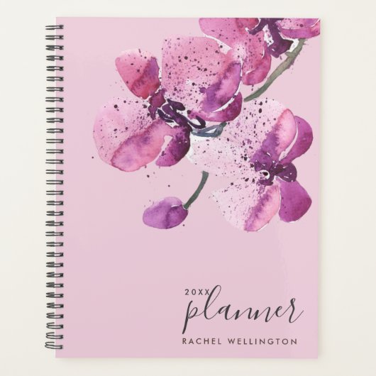 Plum Waterverf Orchids Planner (Voorkant)