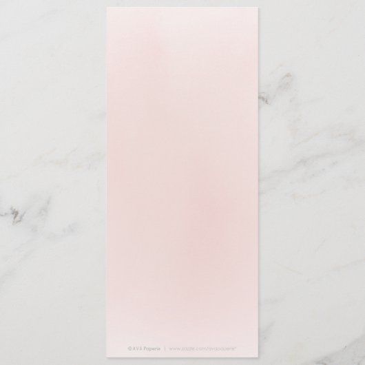 Plum waterverf & stoffige roze boho bloemenbruilof menu (Achterkant)