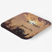 Plum Waterverf Sunset Scenery Trees Best Pap Ever Papieren Bordje (Gebogen)