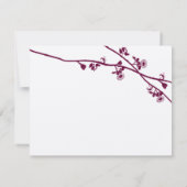Plum Wild Flower Branches Wedding RSVP Kaartje (Achterkant)