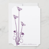 Plum Wild Flower Swirl Wedding Invitation Kaart (Achterkant)