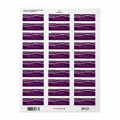 Plum Wine Paars & White Wave Chic Modern Wedding Etiket (Full Sheet)