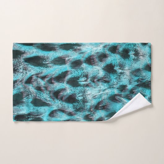 Plumage bleu - conception de plume cool (Serviette à main)