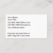 Plumage Carte de visite thème de l'eau (Dos)