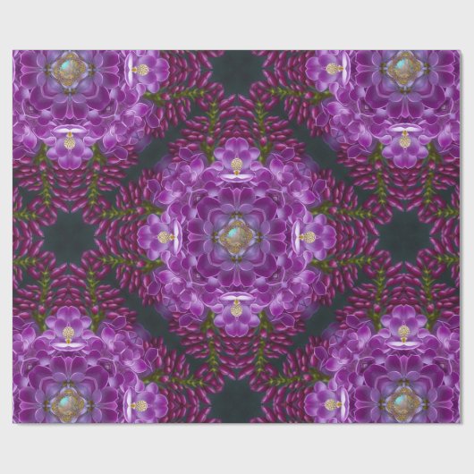 Plumb Petal Romantische Middag Cadeaupapier (Vlak)