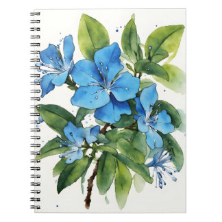 Plumbago Auriculata - Watercolor flowers Notitieboek