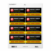 Plumber - 24 UUR NOODPLUMBING SERVICES Etiket (Full Sheet)