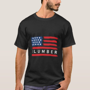 Plumber American Flag Plumbing T-shirt