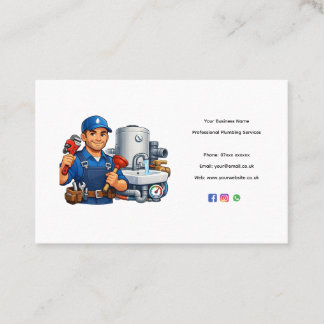 Plumber Business Card Template – Professional Edit Visitekaartje