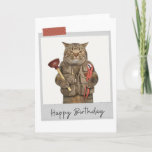 Plumber Cat Funny Carte d'anniversaire<br><div class="desc">Éclairez tout amoureux des chats anniversaire avec ce félin fantaisiste et amusant !</div>