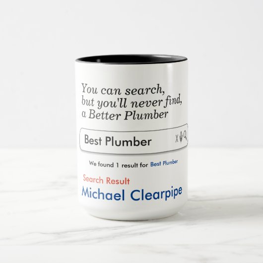 Plumber Custom Personalized Mug Mok (Midden)