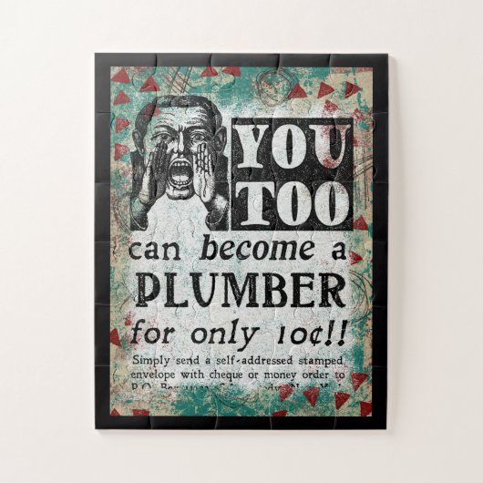 Plumber - Funny  Retro Legpuzzel (Verticaal)