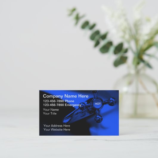 Plumber Moderne Unique Carte de visite (Debout devant)