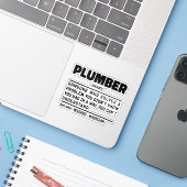 Plumber Noun Loodgietersreparatie Humor Quote Sticker (Laptop met iPhone)