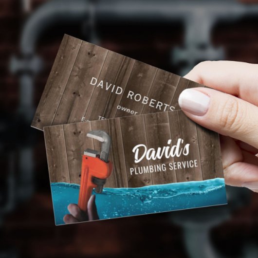 Plumber Pipe  Wood Visitekaartje