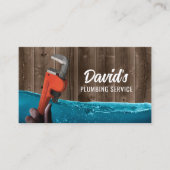 Plumber Pipe  Wood Visitekaartje (Voorkant)