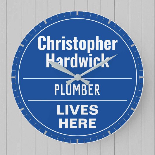 Plumber Plumber Wall Style Plaque Grande horloge