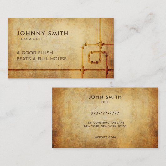 Plumber Slogans Visitekaartjes (Voorkant / Achterkant)