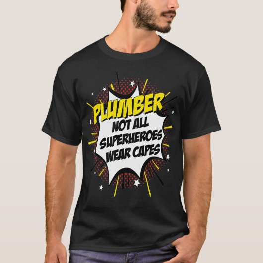 Plumber Superheld Comic Superpower Gift-design T-shirt (Voorkant)