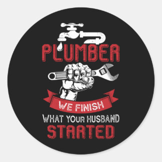 Plumber T-shirt Ronde Sticker