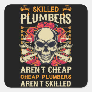 Plumber T-shirt Vierkante Sticker
