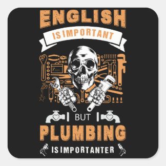 Plumber T-shirt Vierkante Sticker