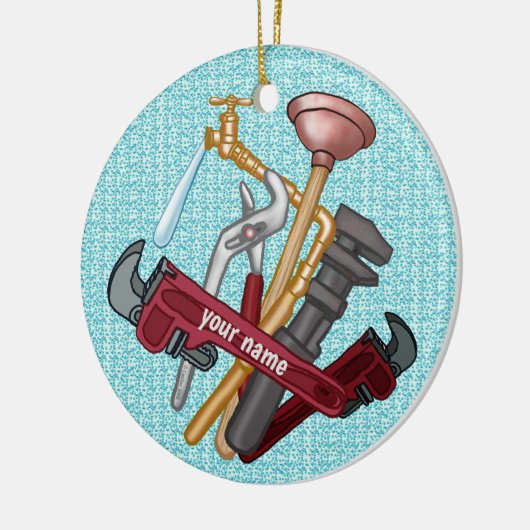 Plumber Tools Keramisch Ornament (Links)