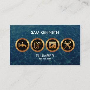 Plumber's Majestic Faux Golden Icons Visitekaartje