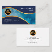 Plumber's Water Wave Channel Faux Gold Icon Visitekaartje (Voorkant / Achterkant)