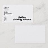 Plumbing redde mijn leven eens visitekaartje (Voorkant / Achterkant)