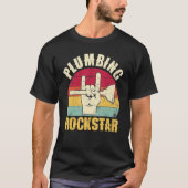Plumbing rockstar, funny plumber, toilet plunger h t-shirt (Voorkant)