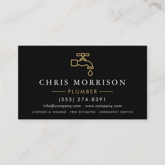 Plumbing Service Plumber QR Code Visitekaartje (Voorkant)