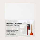 Plumbing Tools | Residential | Blue Collar Work Visitekaartjes (Buitenkant ongevouwen)