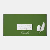 Plume blanche cygne et calligraphie script sur fon (Clavier et souris)