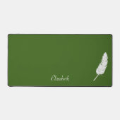 Plume blanche cygne et calligraphie script sur fon (Recto)