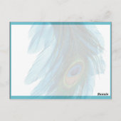 Plume de paon bleu turquoise Numéro de table (Dos)