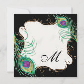 Plume de paon en torrents - Faire-part de mariage (Dos)