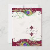 Plume de paon en torrents - Faire-part de mariage (Dos)