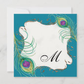 Plume de paon en torrents - Faire-part de mariage (Dos)