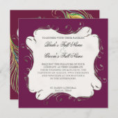 Plume de paon en torrents - Faire-part de mariage (Devant / Derrière)