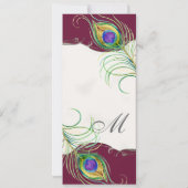 Plume de paon en torrents - Faire-part de mariage (Dos)