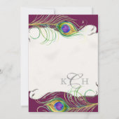 Plume de paon en torrents - Faire-part de mariage (Dos)