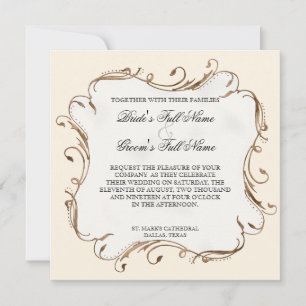 Plume de paon en torrents - Faire-part de mariage
