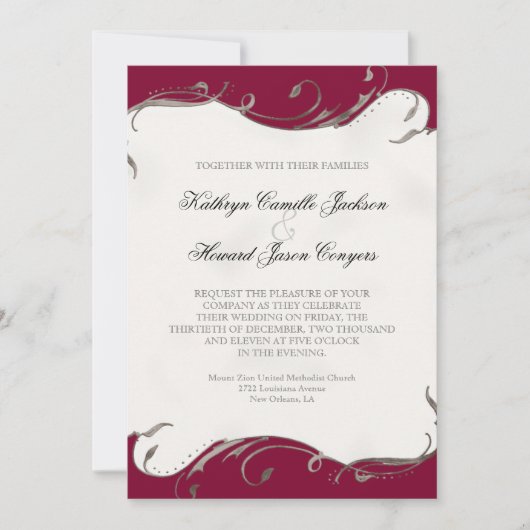 Plume de paon en torrents - Faire-part de mariage (Devant)