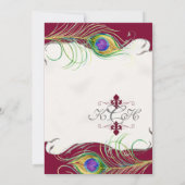 Plume de paon en torrents - Faire-part de mariage (Dos)