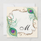 Plume de paon en torrents - Faire-part de mariage (Dos)