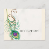 Plume de paon en volutes - Invitation de mariage (Dos)