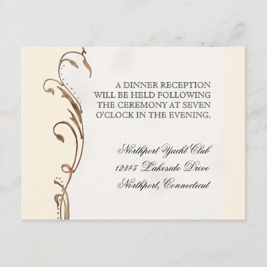 Plume de paon en volutes - Invitation de mariage (Devant)