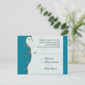 Plume de paon en volutes - Invitation de mariage (Debout devant)