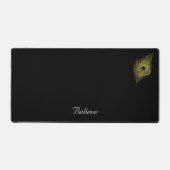 Plume de paon et calligraphie sur fond noir (Recto)
